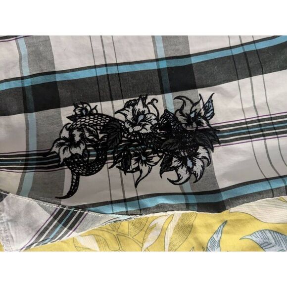 Vintage Y2K Micros boys Large Grey Short Sleeve Casual Button Down Shirt - Picture 6 of 6